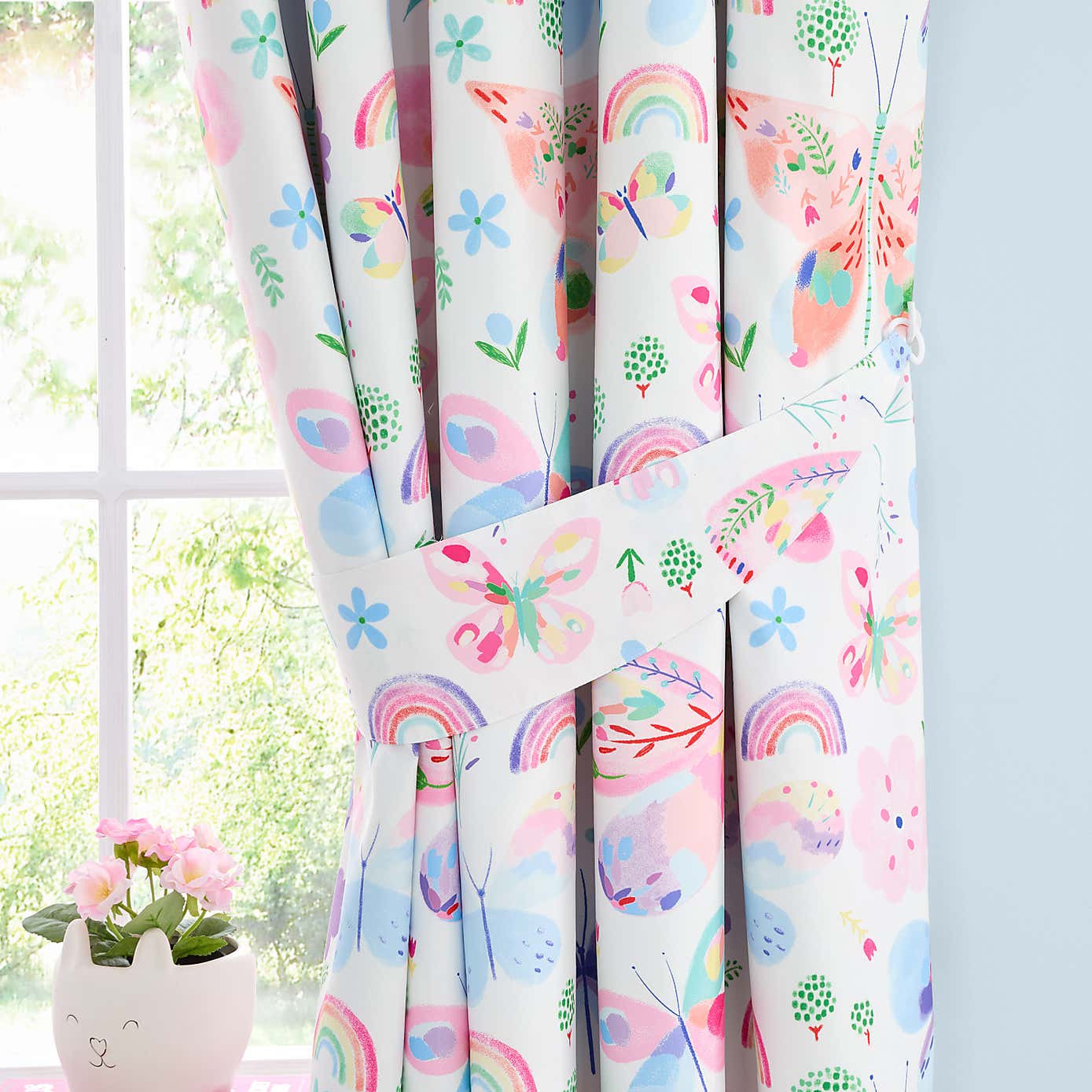 Painted Butterfly Eyelet Curtains