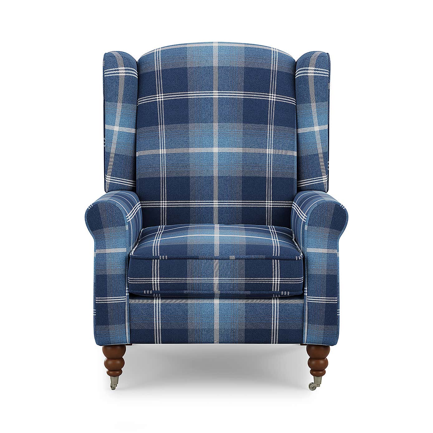 Oswald Grande Check Wingback Armchair
