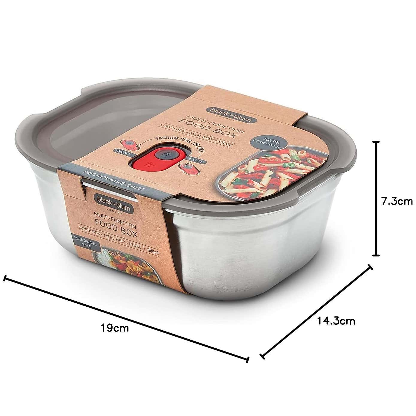 Black and Blum Steel Food Box