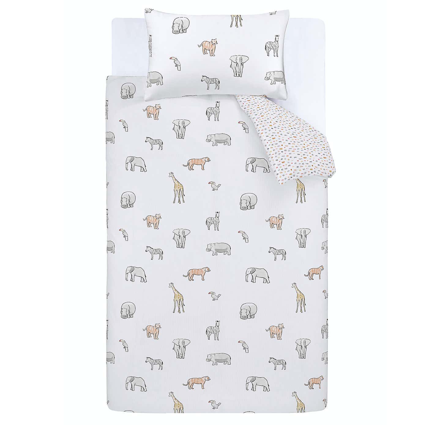 Bianca Zoo Animals 100% Cotton Duvet Cover and Pillowcase Set