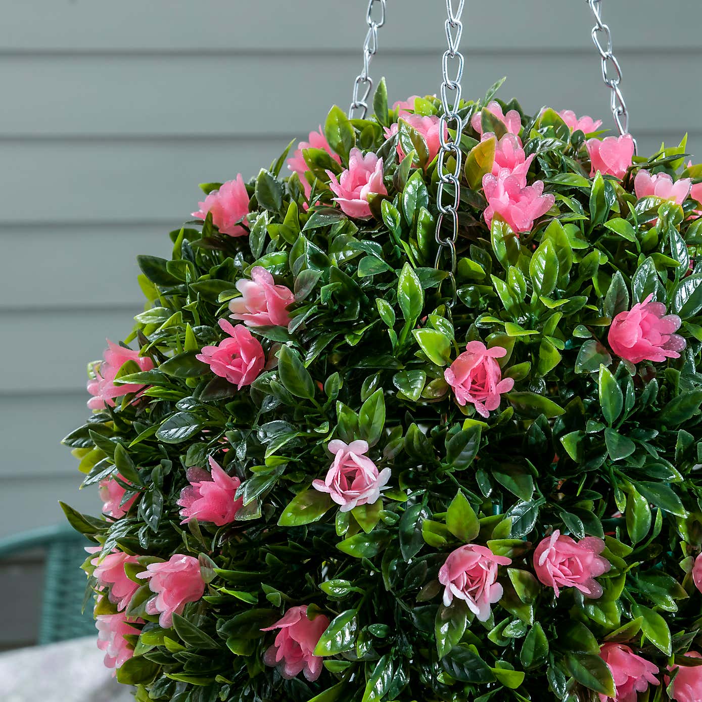 Hanging Pink Floral Topiary Ball 25cm