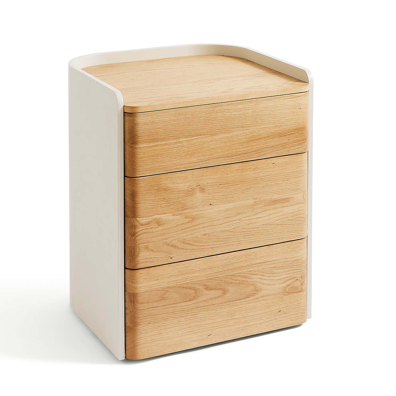 Reggie 3 Drawer Bedside Table, Oak Effect