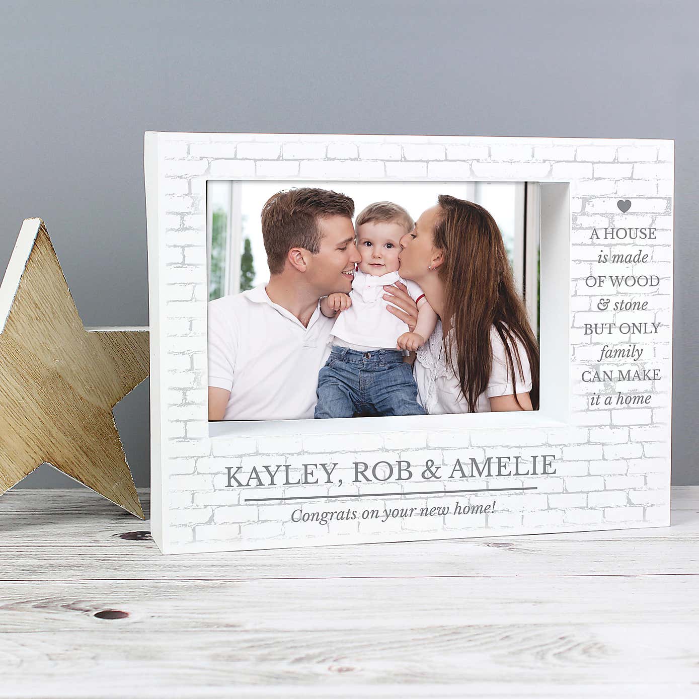 Personalised Family Landscape Box Photo Frame