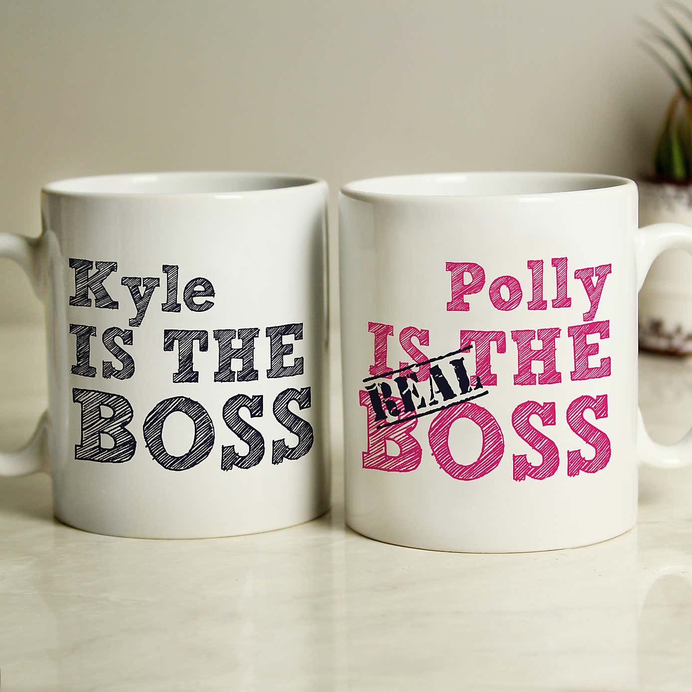 Personalised The Real Boss Mug Set