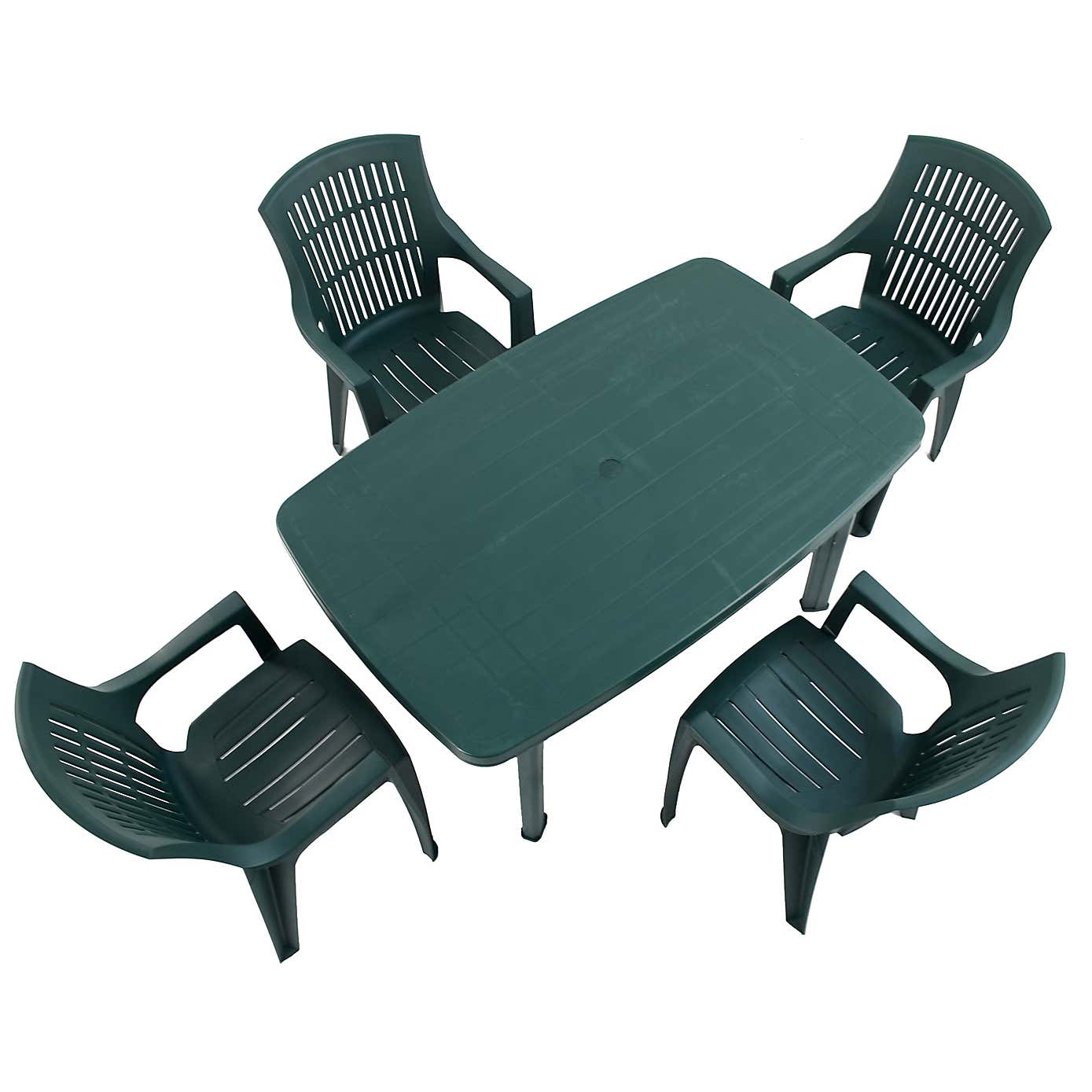 Trabella Aurora Rectangular Patio Table with 4 Bonnie Chairs