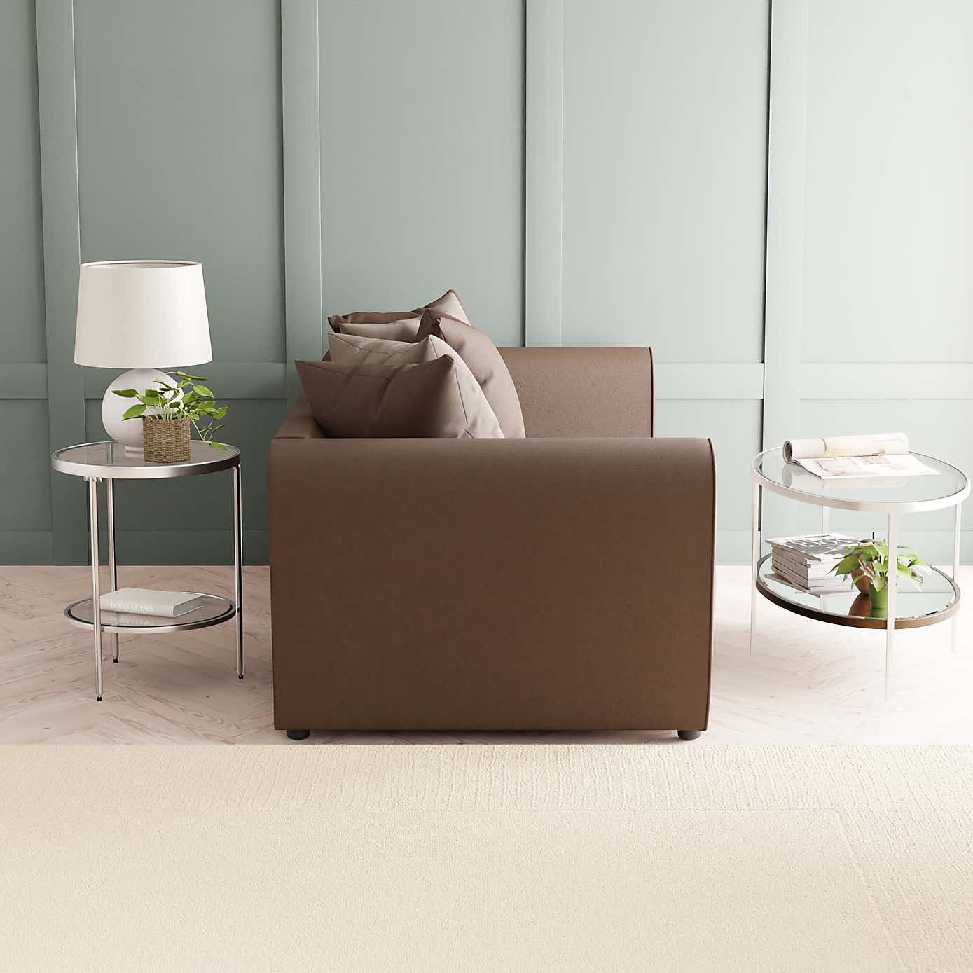 Blake Soft Faux Leather Combo 3 Seater Sofa