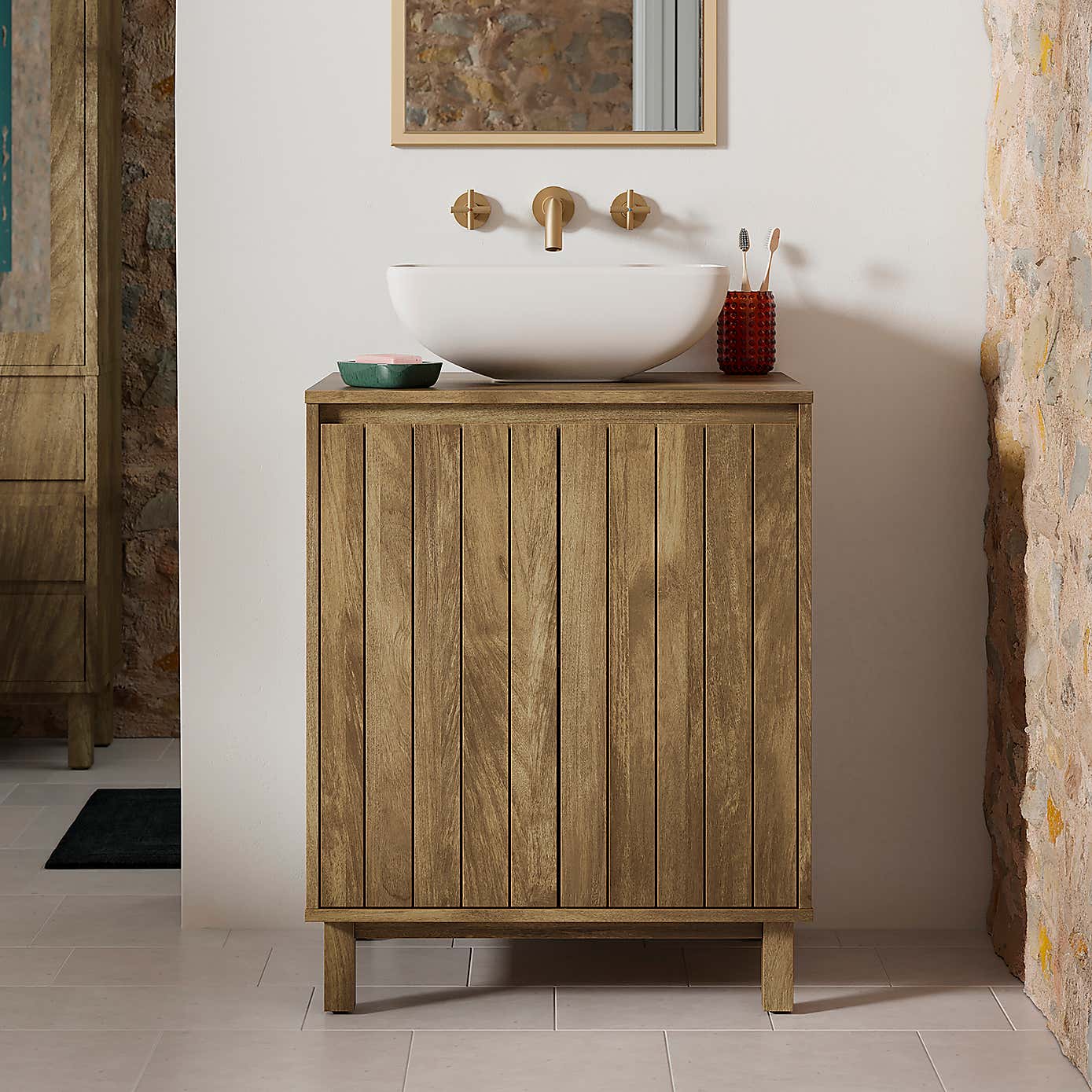 Humphrey Mango Effect Bathroom Vanity Unit