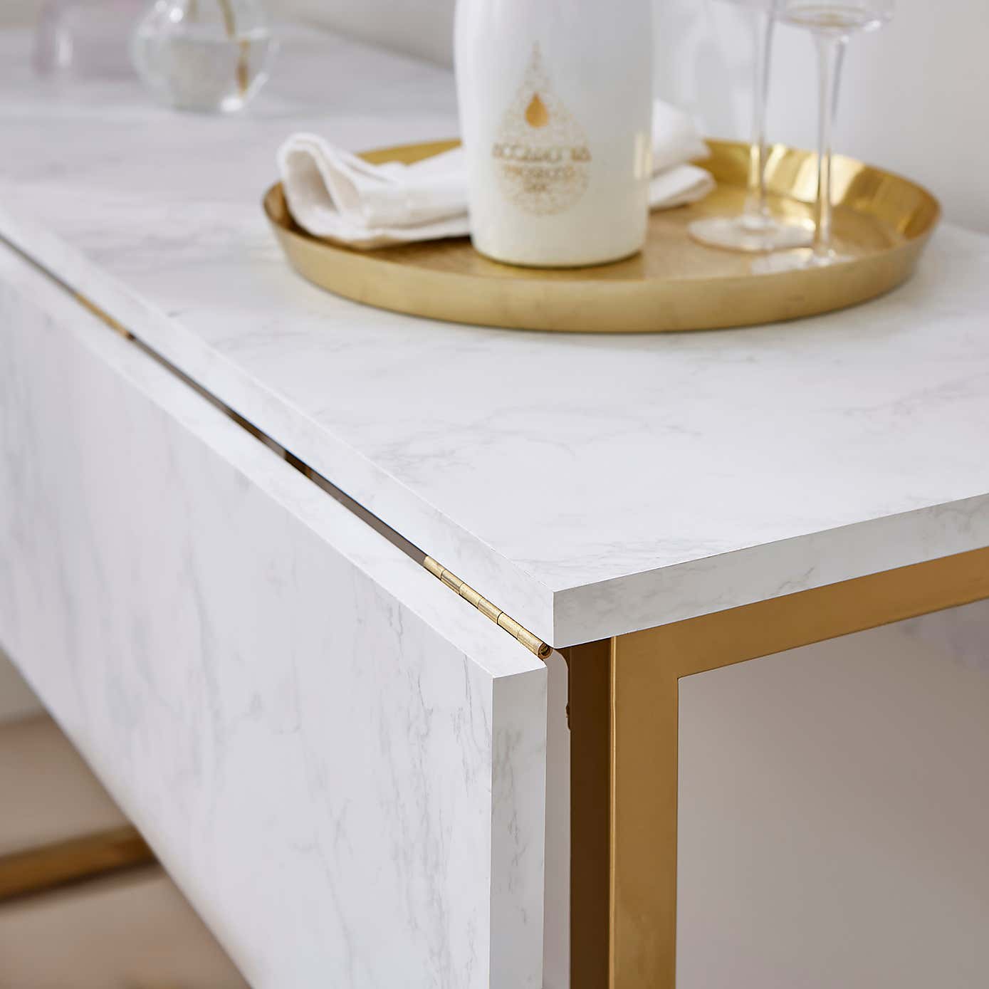 Kendall Console Dining Table, 40cm to 120cm White