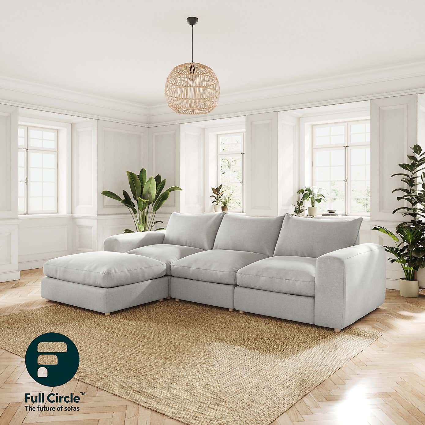 Austin Tonal Weave Left Hand Facing Corner Chaise, Silver