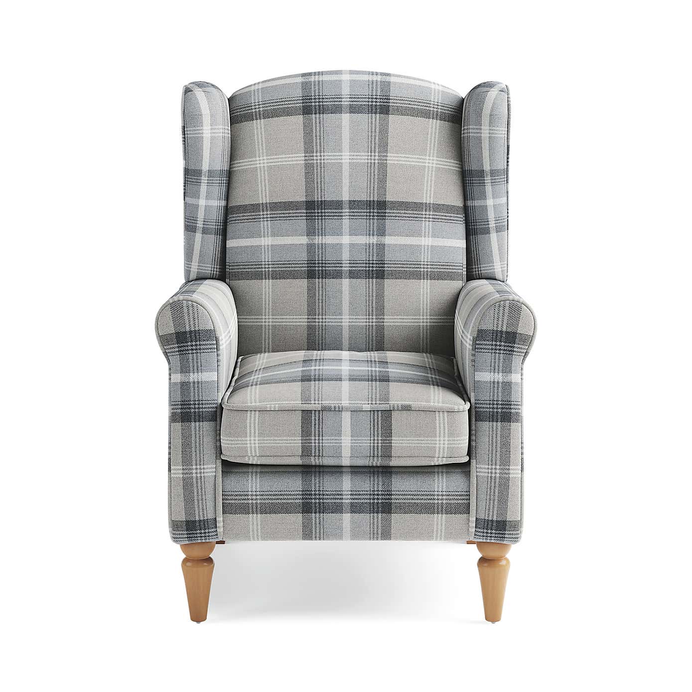 Oswald Check Wingback Armchair