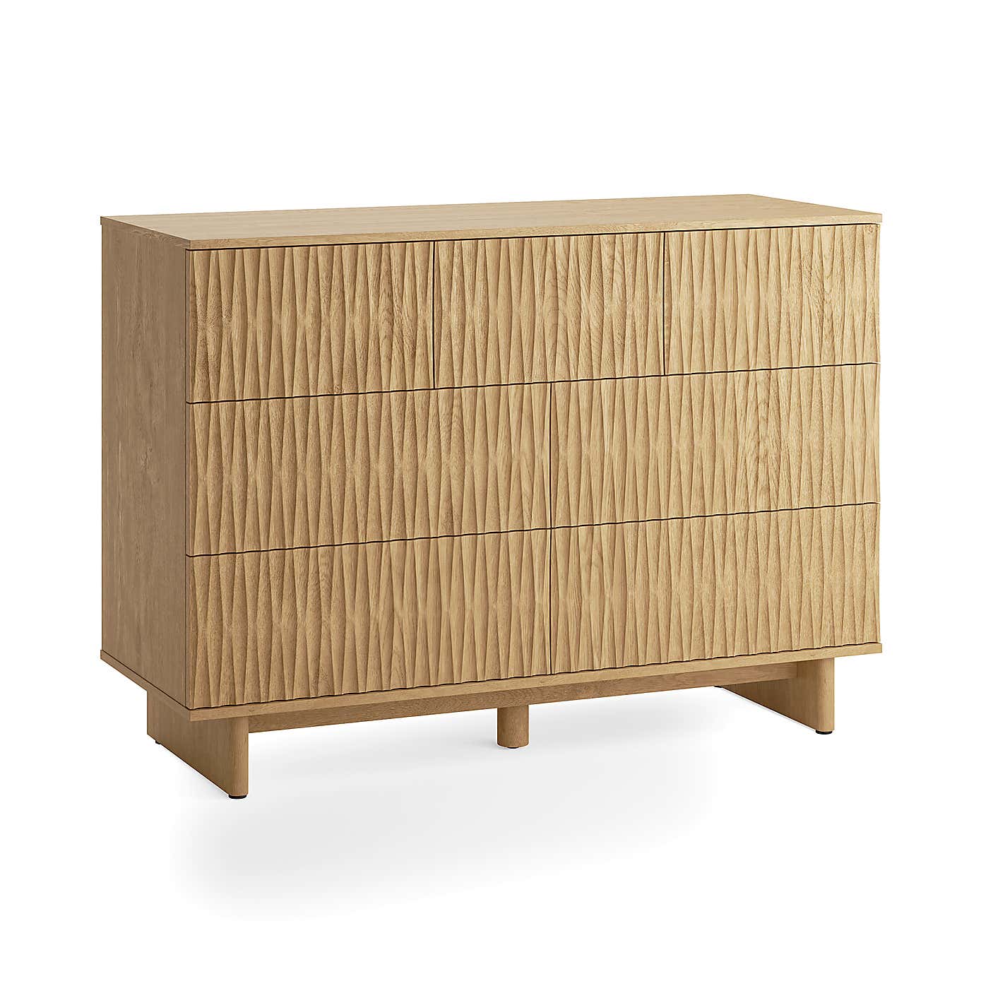 Inga 7 Drawer Chest, Light Oak