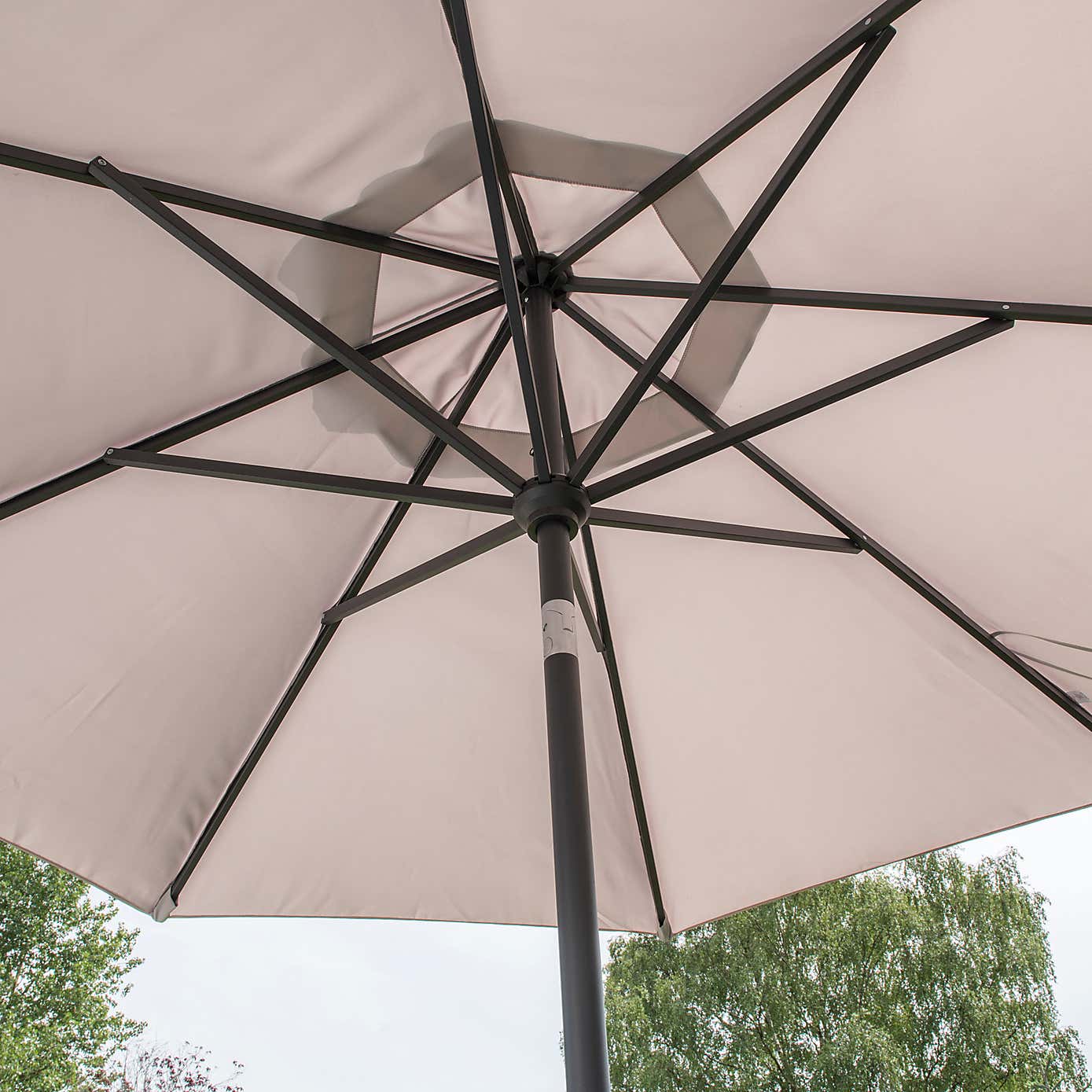 3m Elizabeth Crank and Tilt Taupe Parasol
