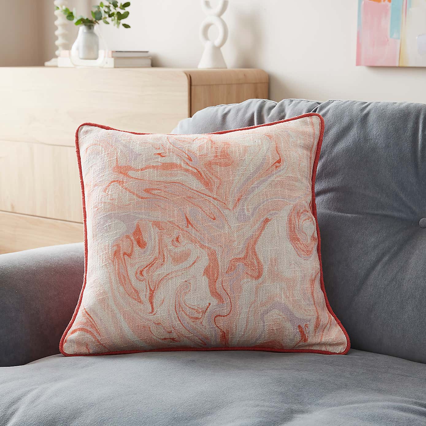 Marble Cotton Square Cushion