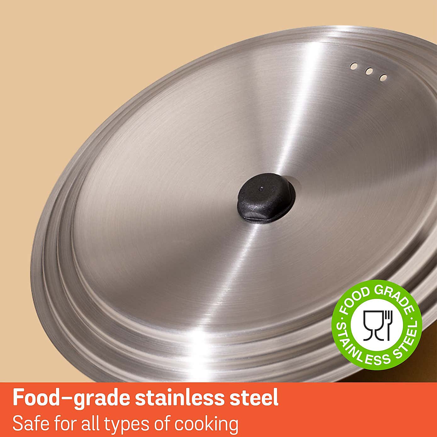 Meyer Accent Universal Stainless Steel 20/22/24cm Pan Lid