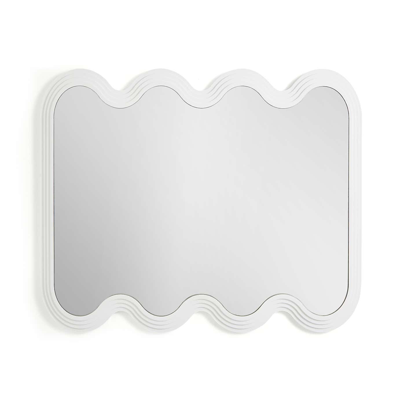 Ribbed Wavy Overmantel Wall Mirror