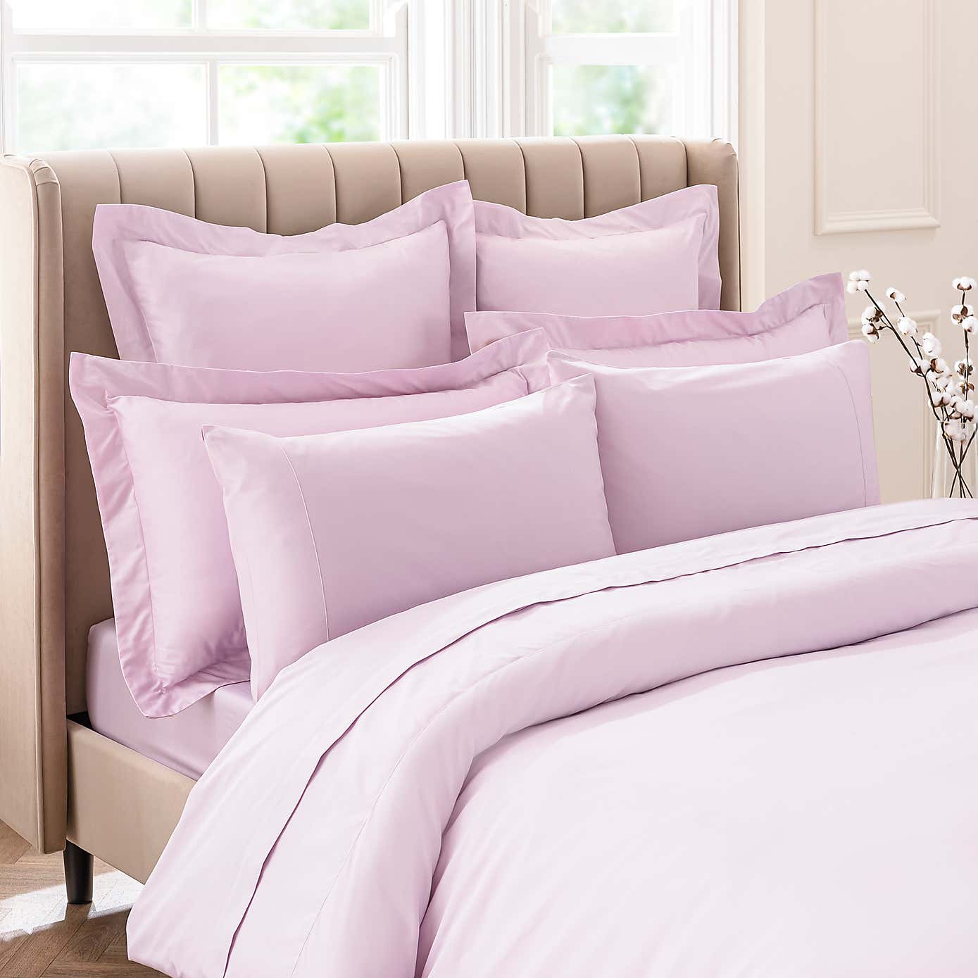 Dorma 300 Thread Count 100% Cotton Sateen Plain Continental Square Pillowcase