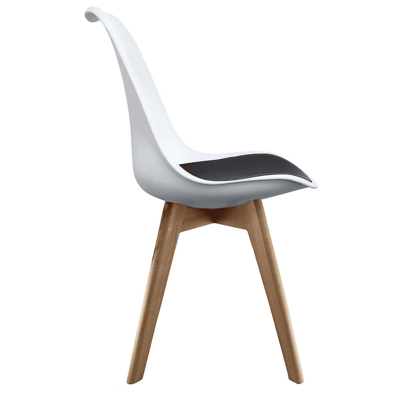 Fusion Living Soho White Plastic Dining Chair with Squared Legs