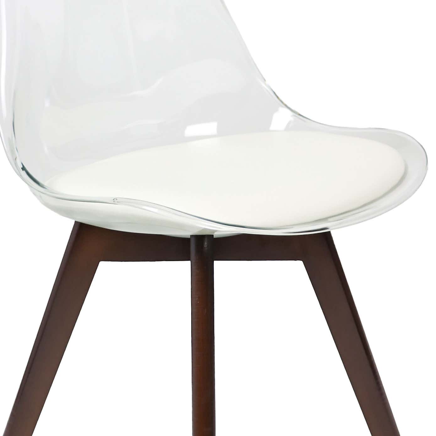 Fusion Living Soho Clear Plastic Dining Chair with Squared Legs