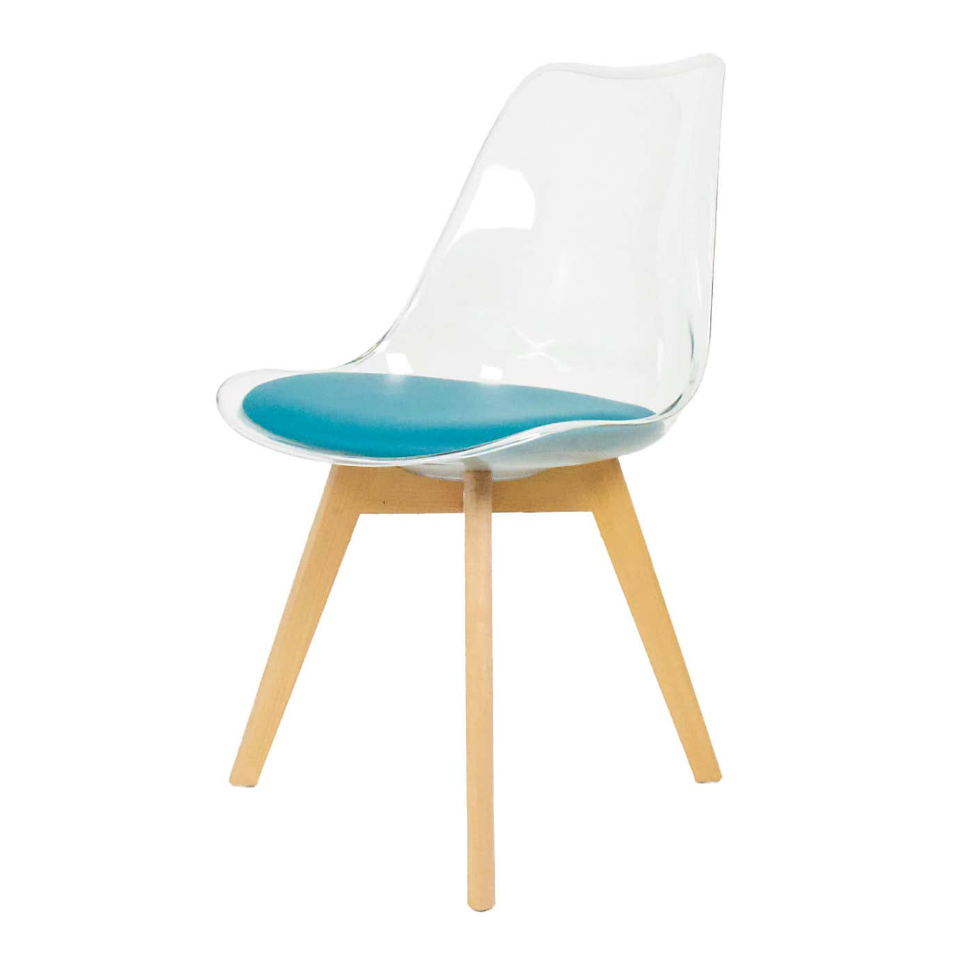 Fusion Living Soho Clear Plastic Dining Chair with Squared Legs