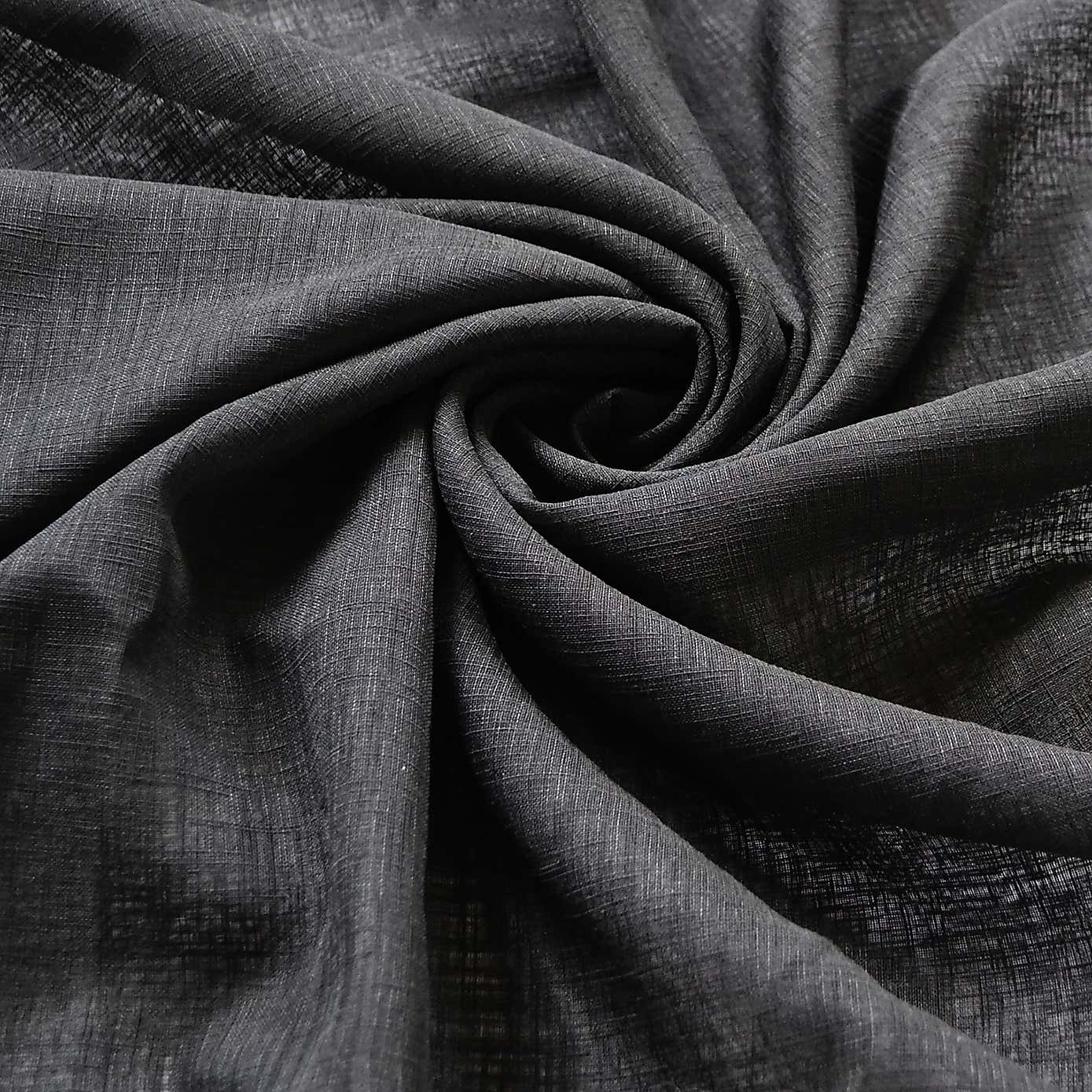 Linen Look Black Fabric