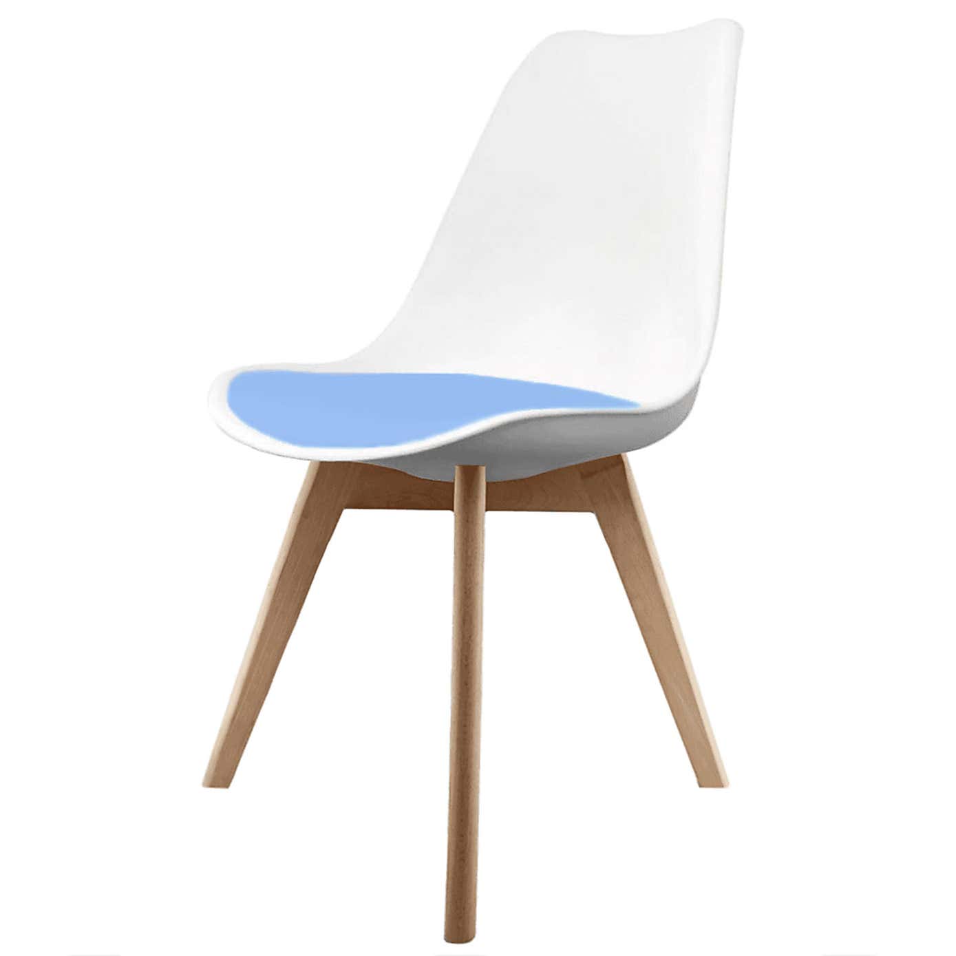 Fusion Living Soho White Plastic Dining Chair with Squared Legs