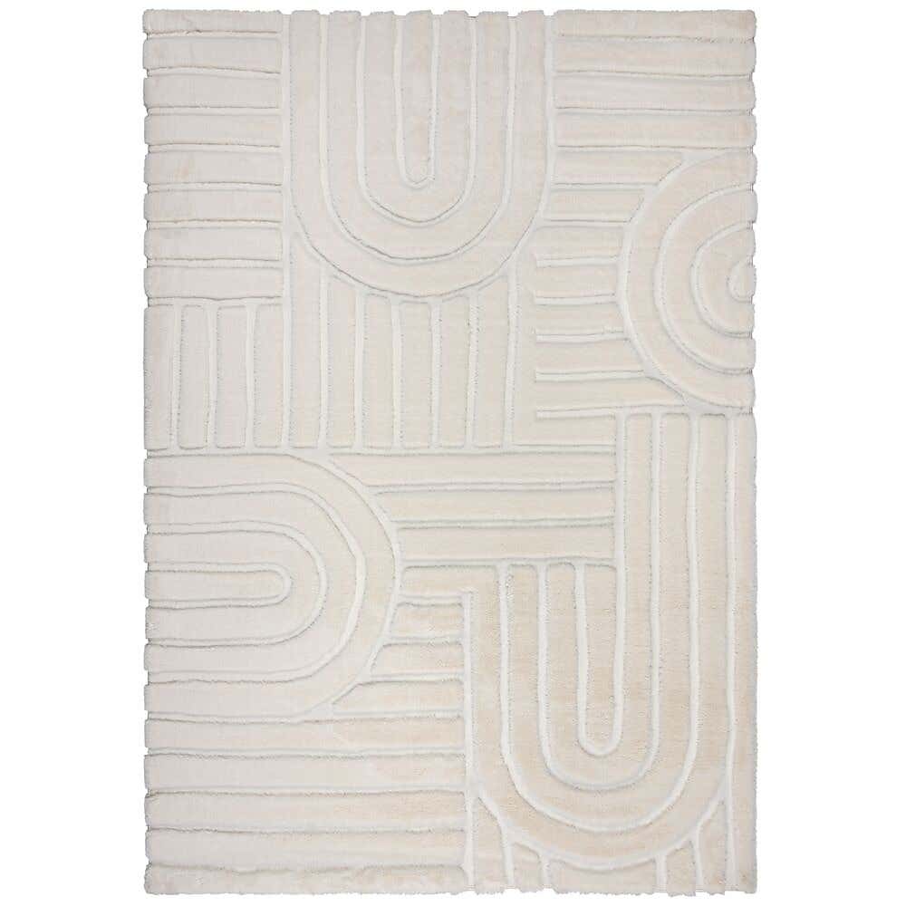 Supersoft Lush Geometric Fux Fur Arch Rug