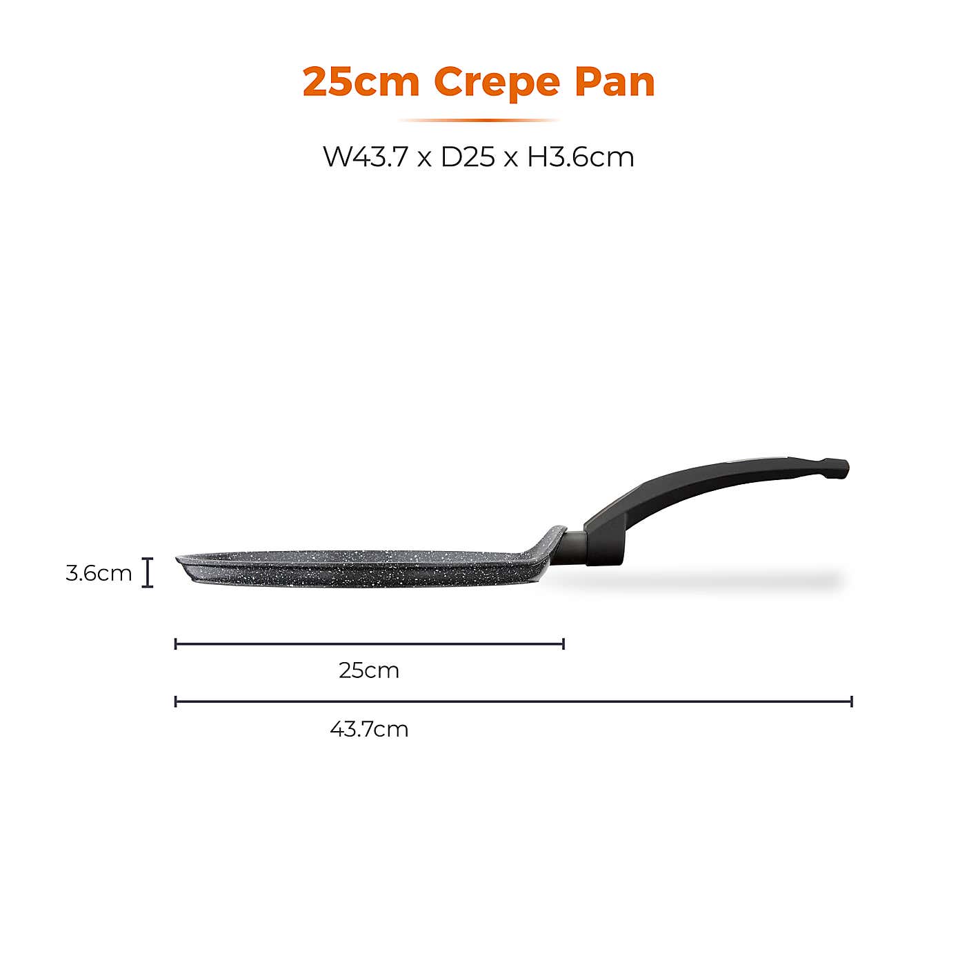 Tower Cerastone Non-Stick Forged Aluminium Pancake Pan, 25cm