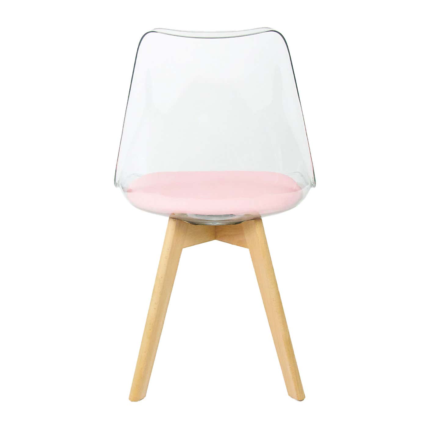 Fusion Living Soho Clear Plastic Dining Chair with Squared Legs