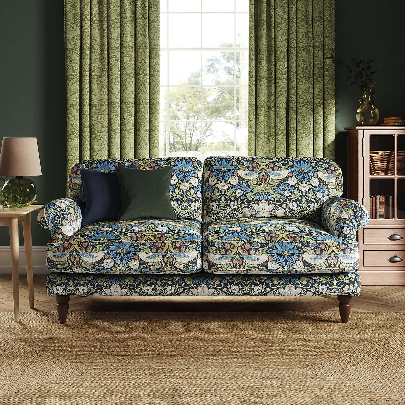 William Morris Strawberry Thief Velvet Fabric Sample