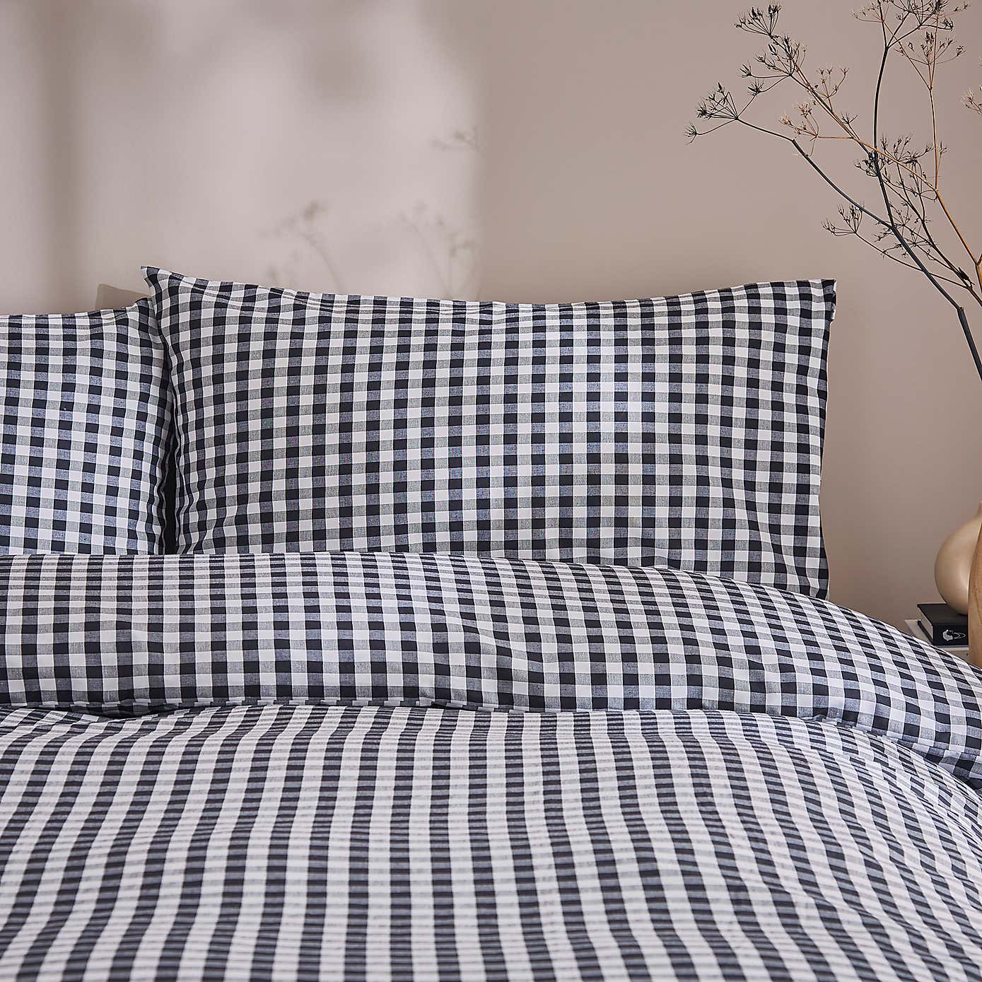 Portloe Woven Gingham Duvet Cover & Pillowcase Set