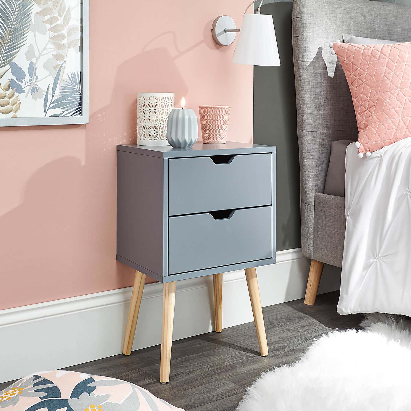 Nyborg 2 Drawer Bedside Table