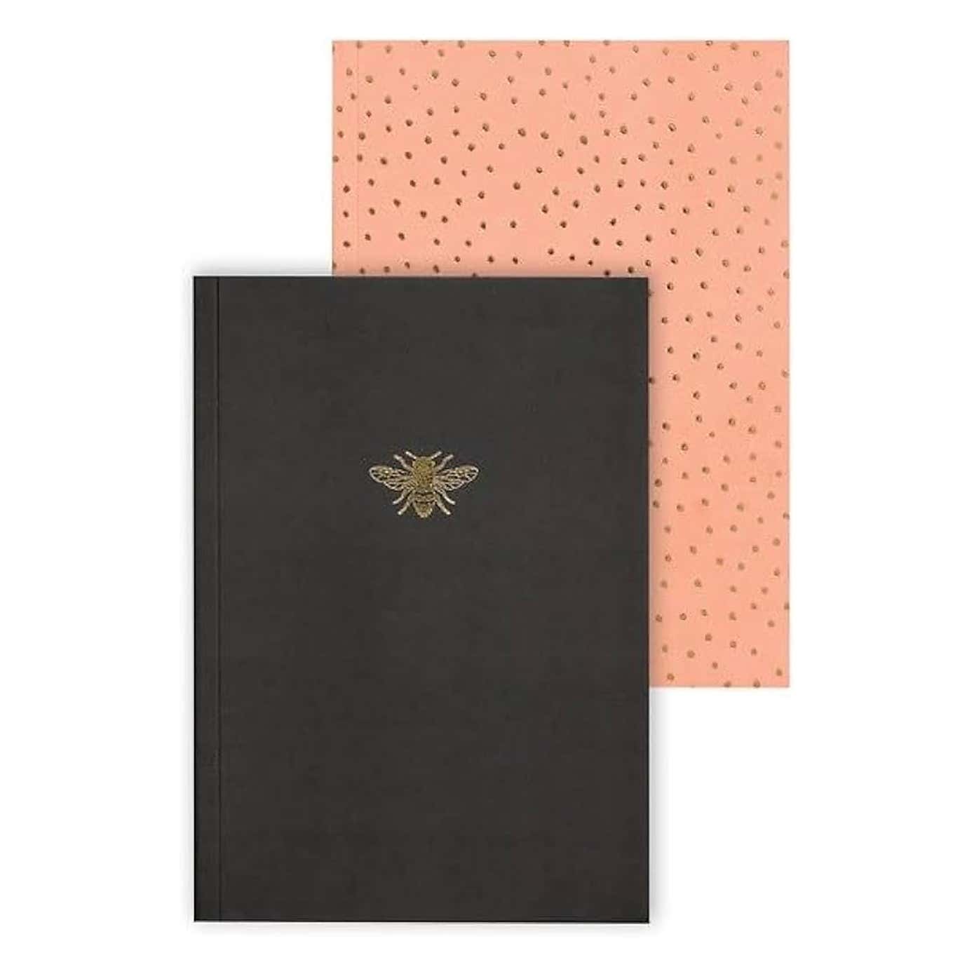 Brandvine Set of 2 Black & Coral Notebooks