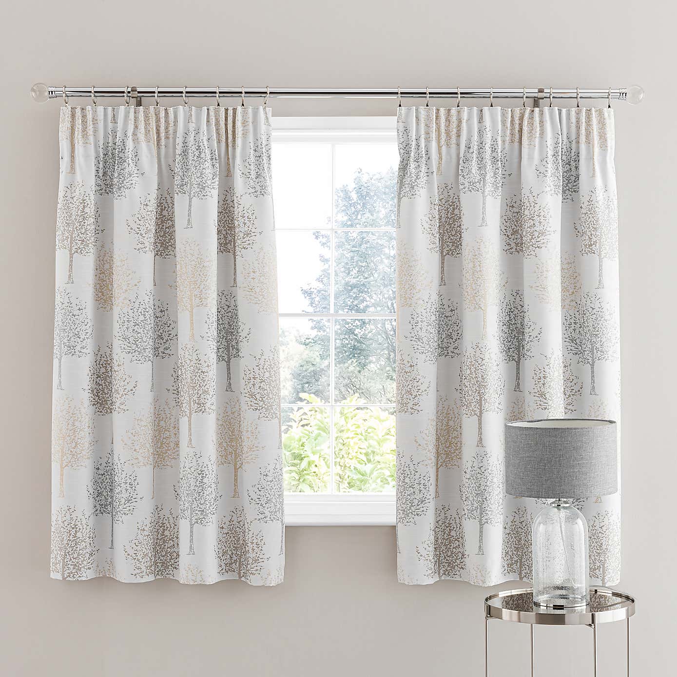 Jacquard Trees Pencil Pleat Curtains