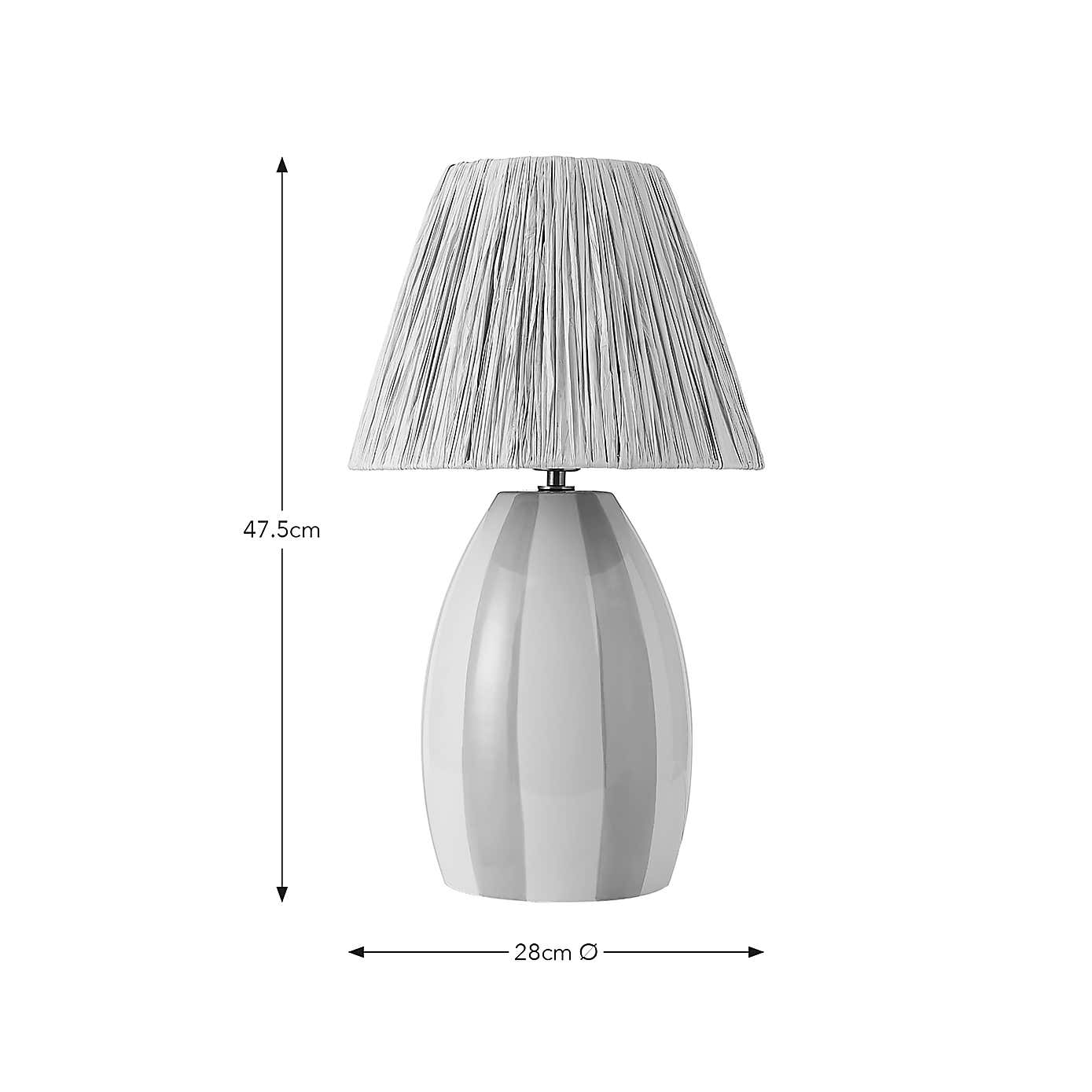 Mirabelle Oval Striped Table Lamp