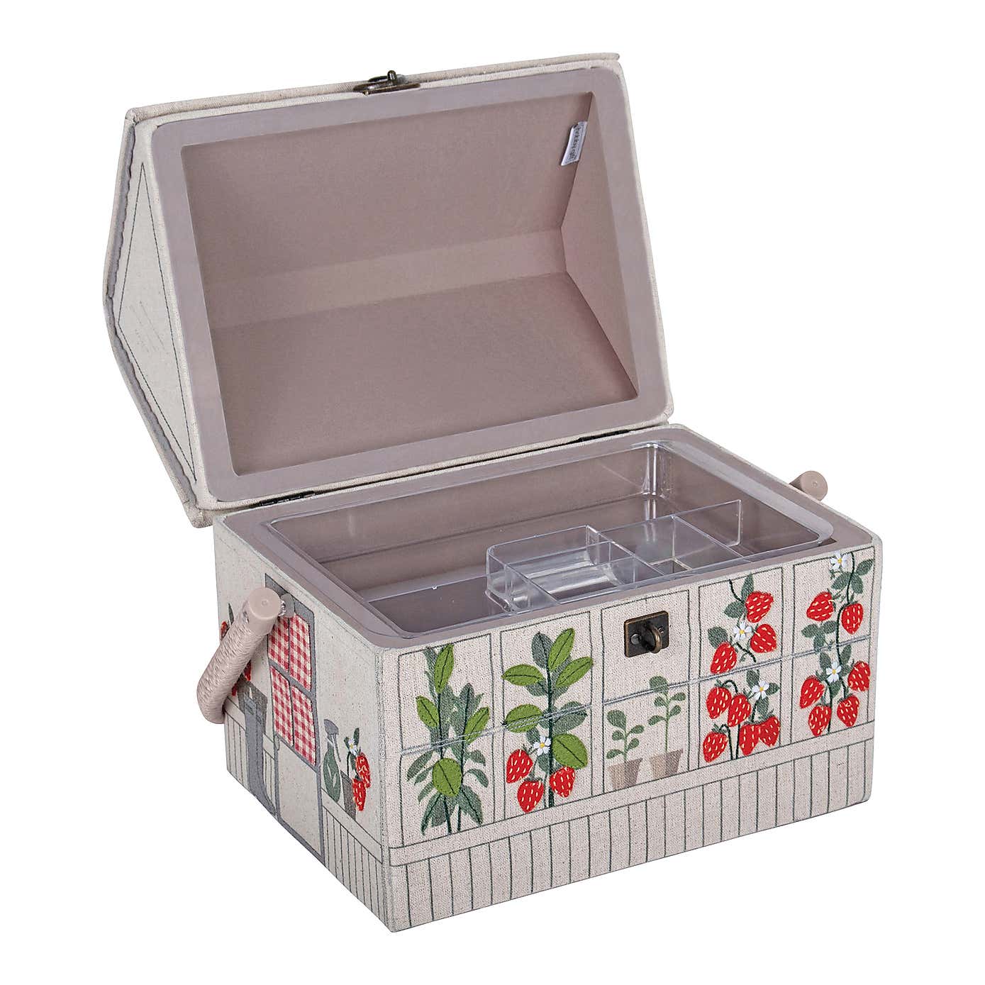 Hobby Gift Strawberry Greenhouse Embroidered Sewing Basket