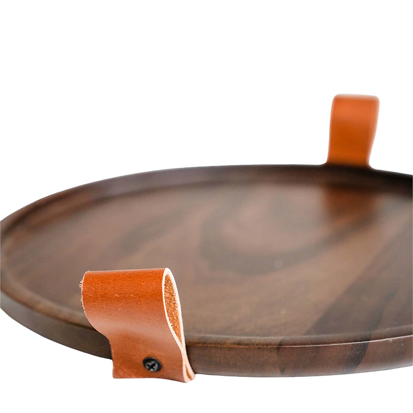 Harvey Walnut Wooden Round Candle Tray