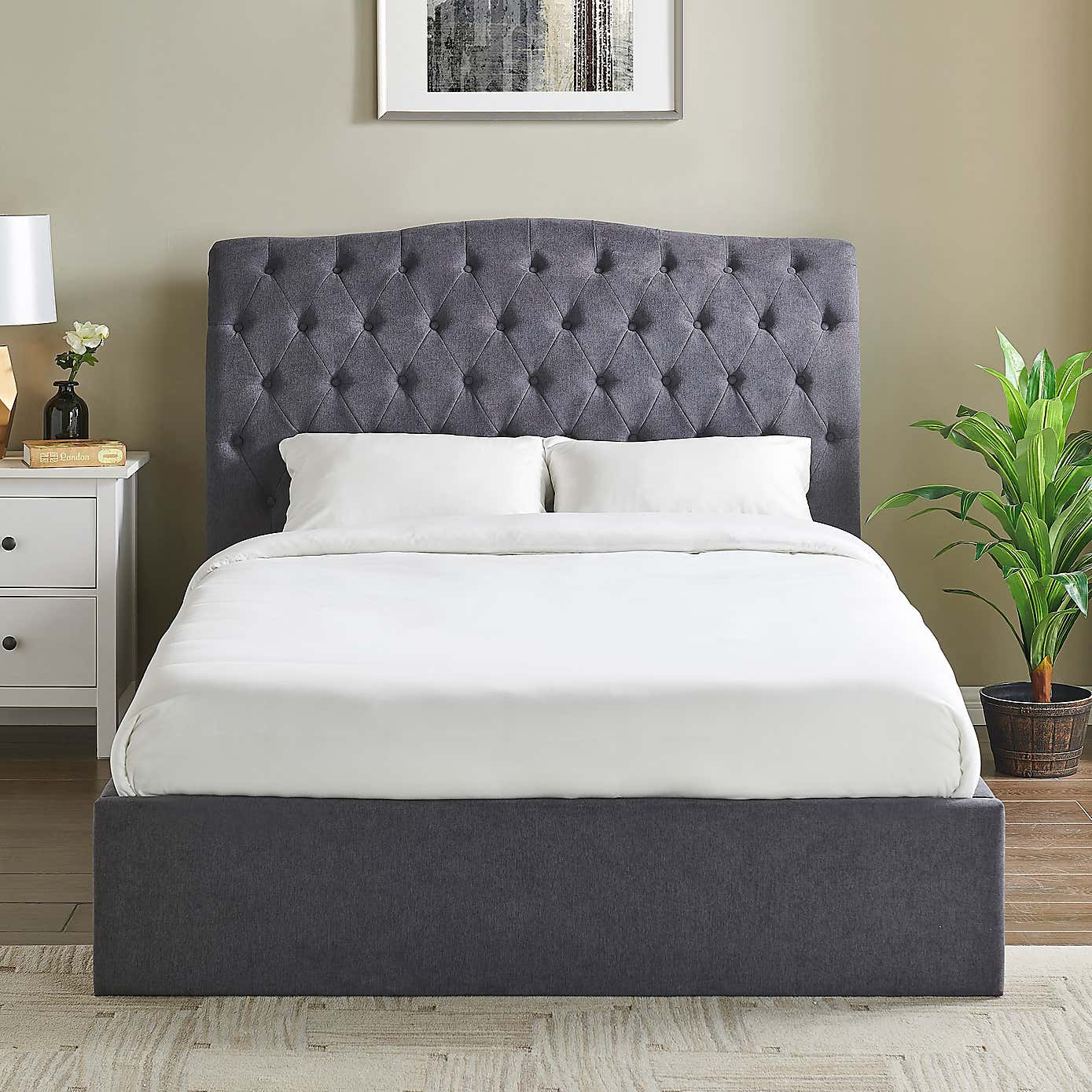 Rosa Storage Bed Charcoal