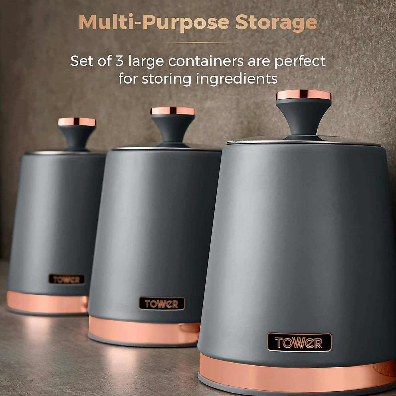 Tower Set of 3 Cavaletto Canisters