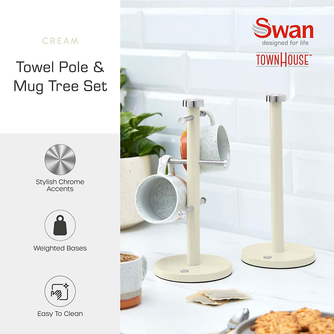 Swan Towel Pole and Mug Tree Set