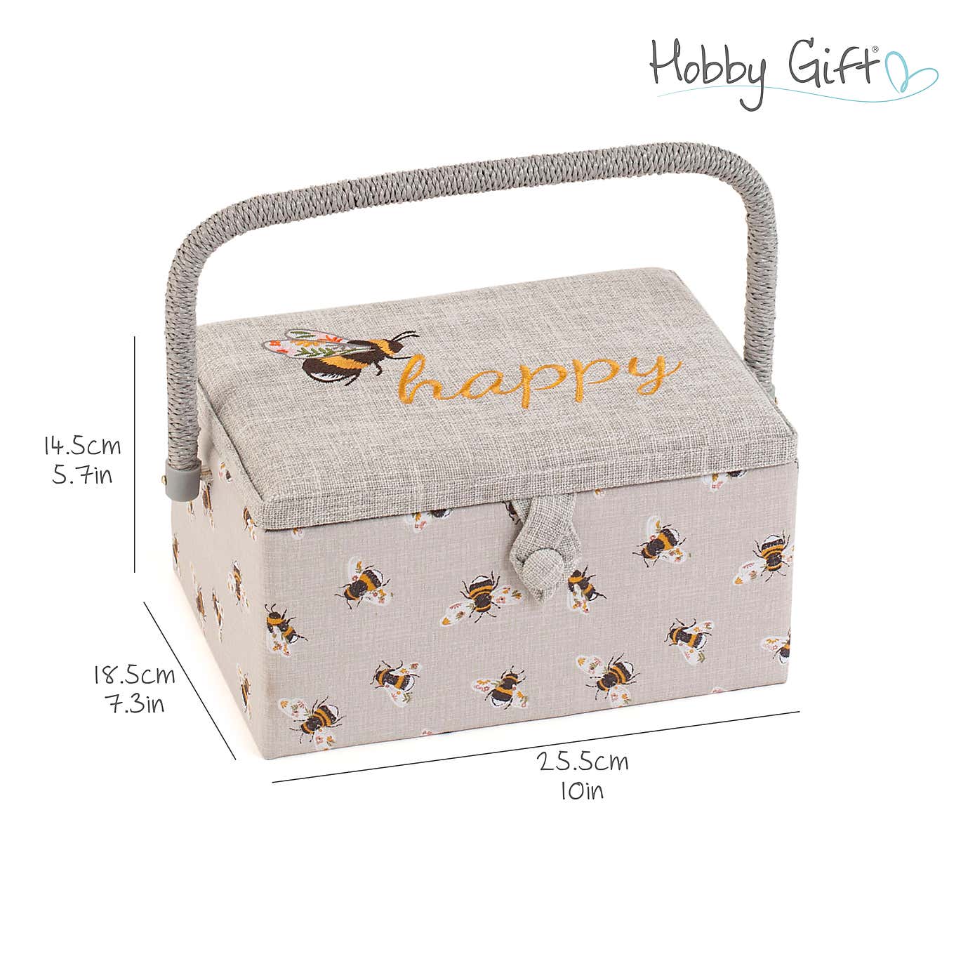 Hobby Gift Bee Happy Medium Embroidered Sewing Box