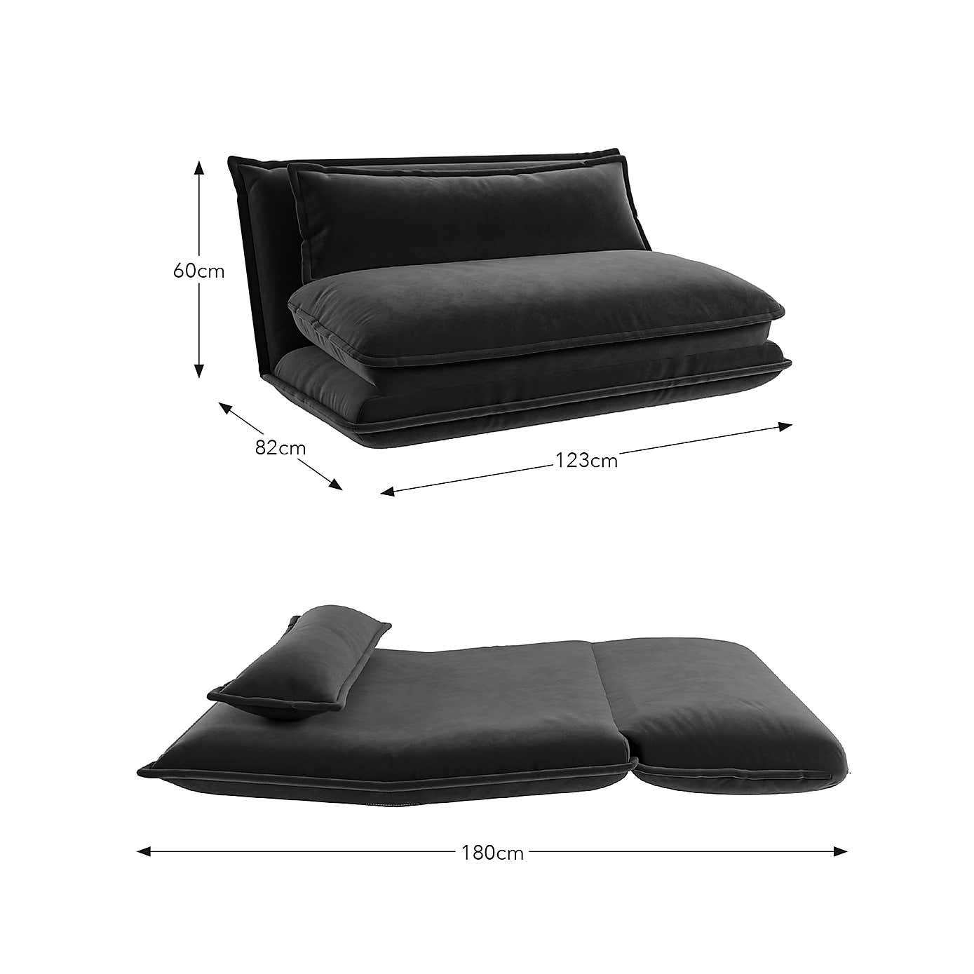 Jackson Velvet Small Double Sofa Bed