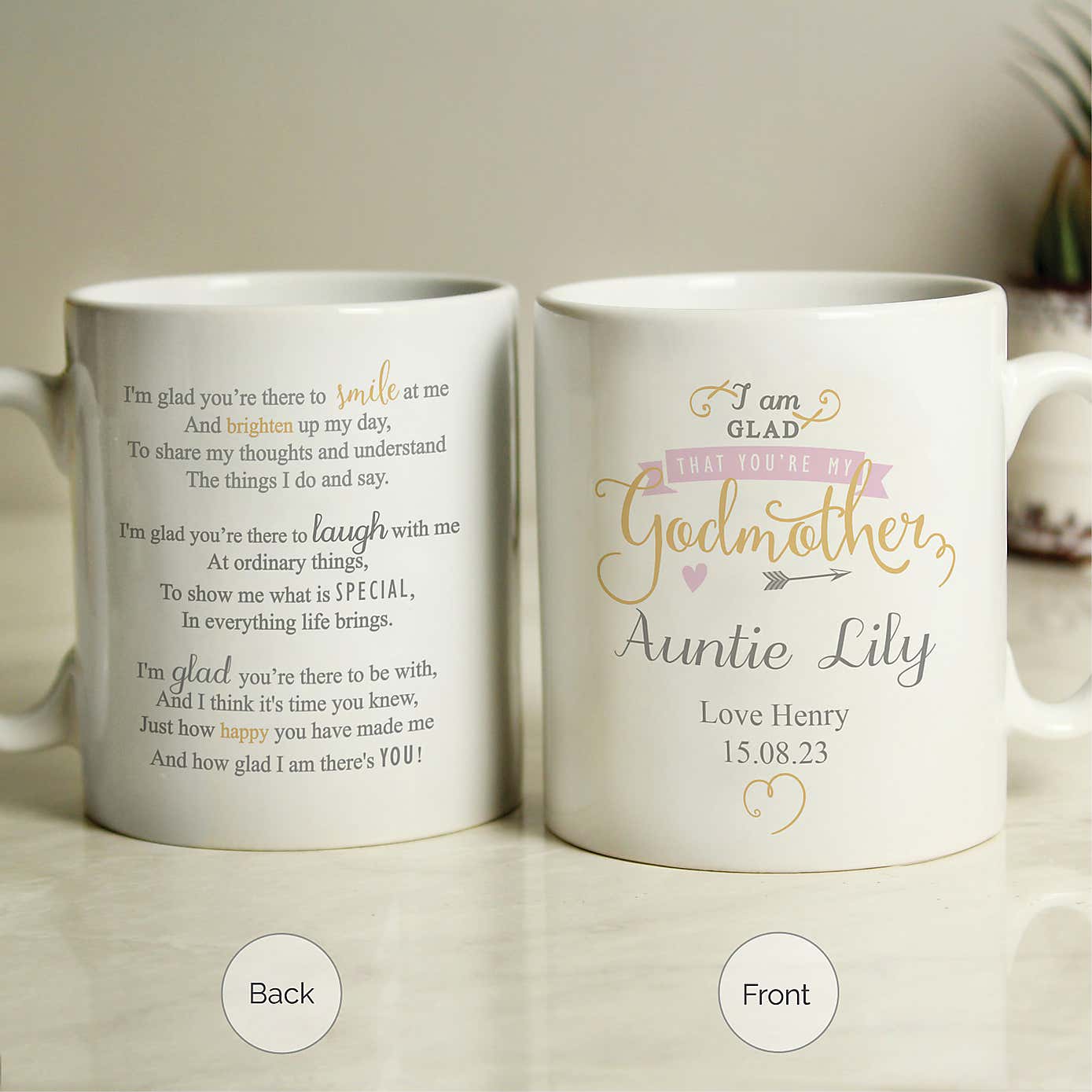Personalised I Am Glad Godmother Mug