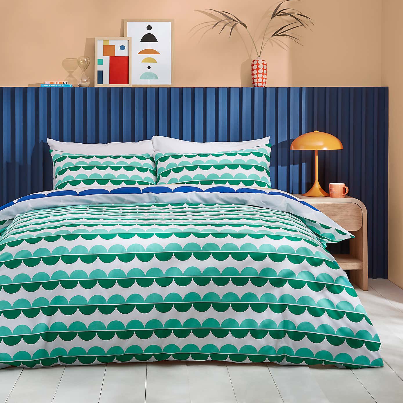 Elements Fallon Multicoloured Cotton Duvet Cover and Pillowcase Set