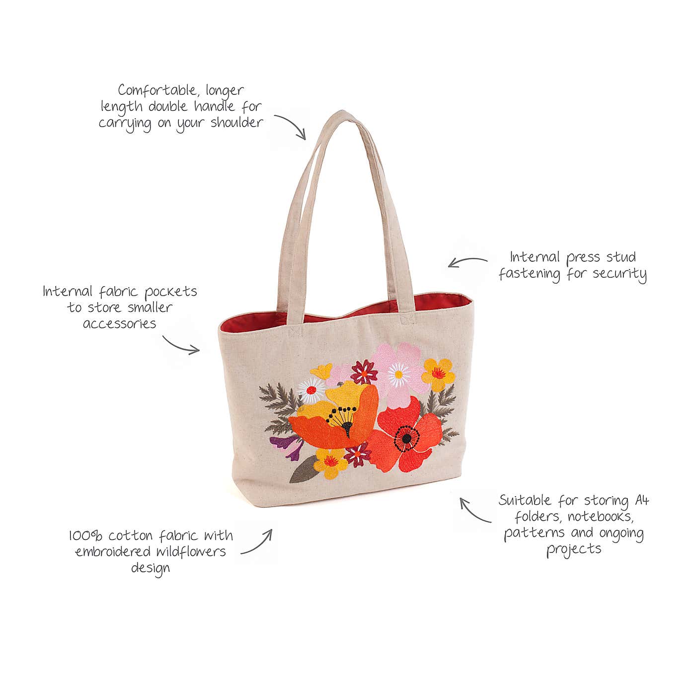 Hobby Gift Red Wildflowers Tote Bag