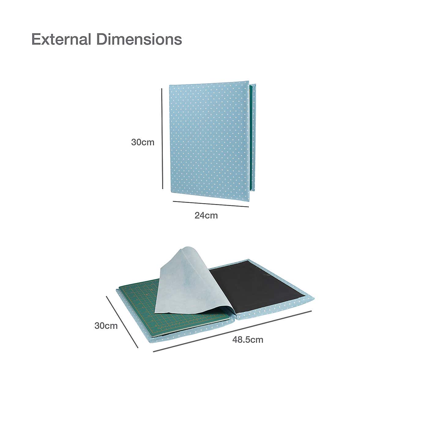 Quilters Multi Mat 30 x 24cm Blue Spot