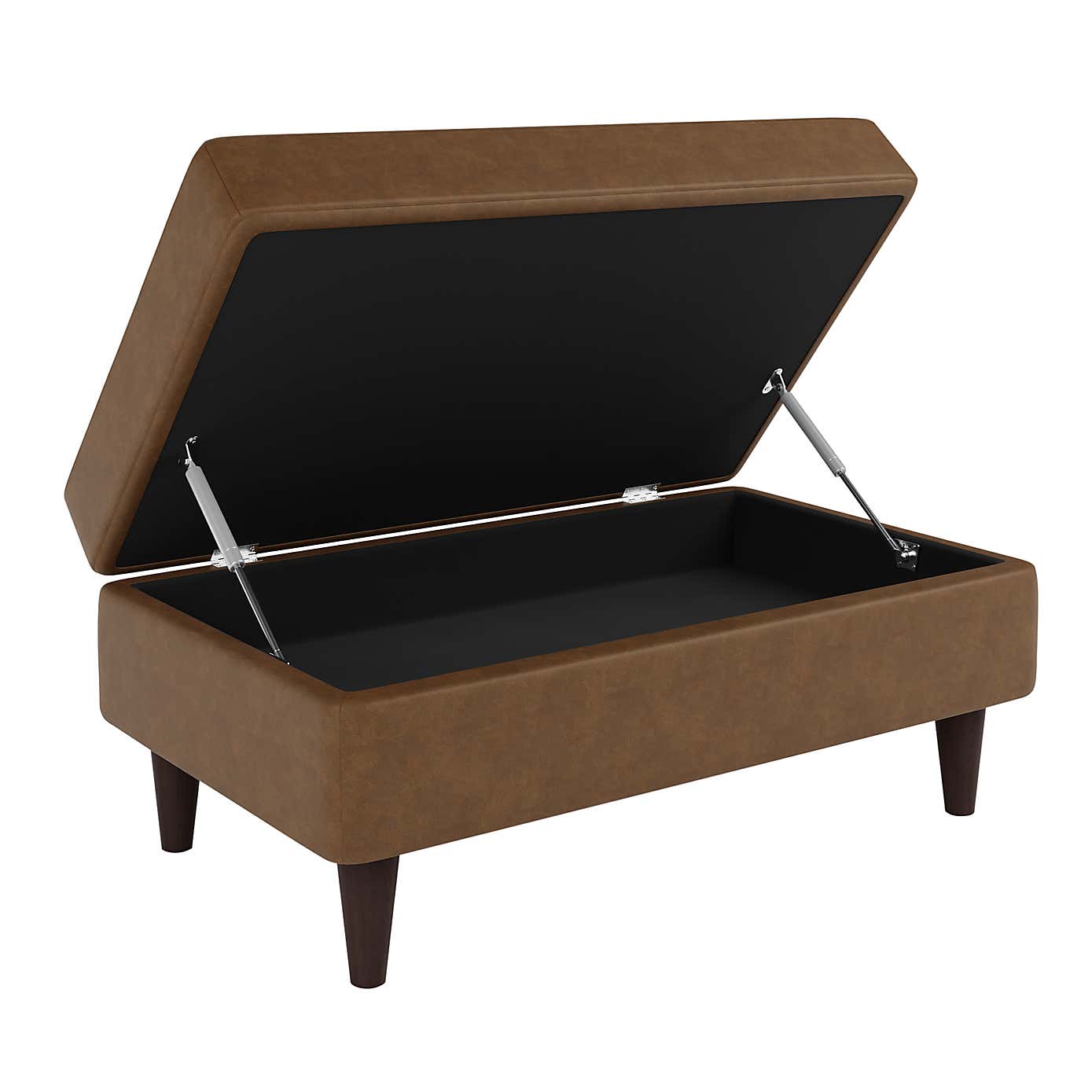 Zoe Mocha Faux Leather Storage Footstool