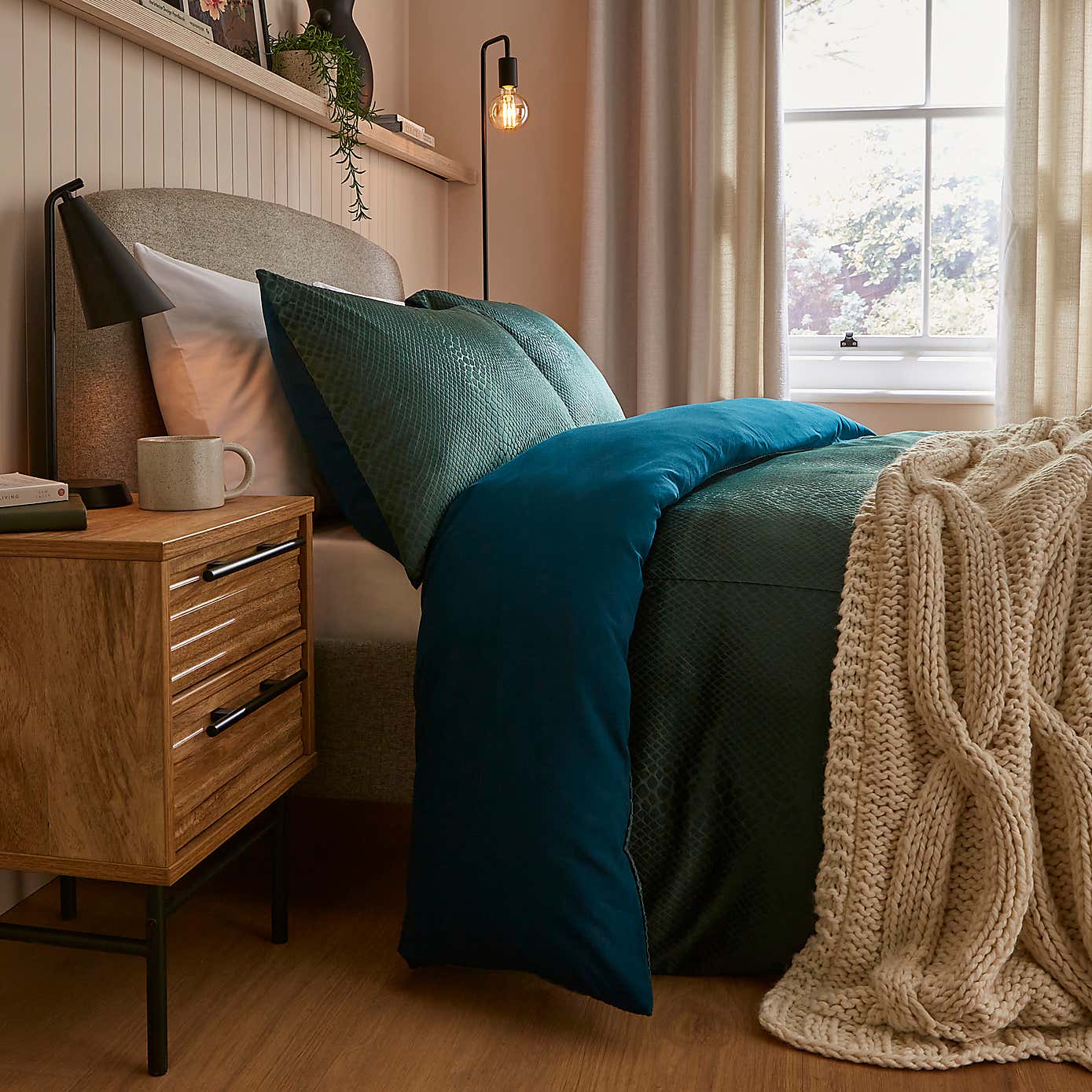 Albany Textured Duvet Cover and Pillowcase Set