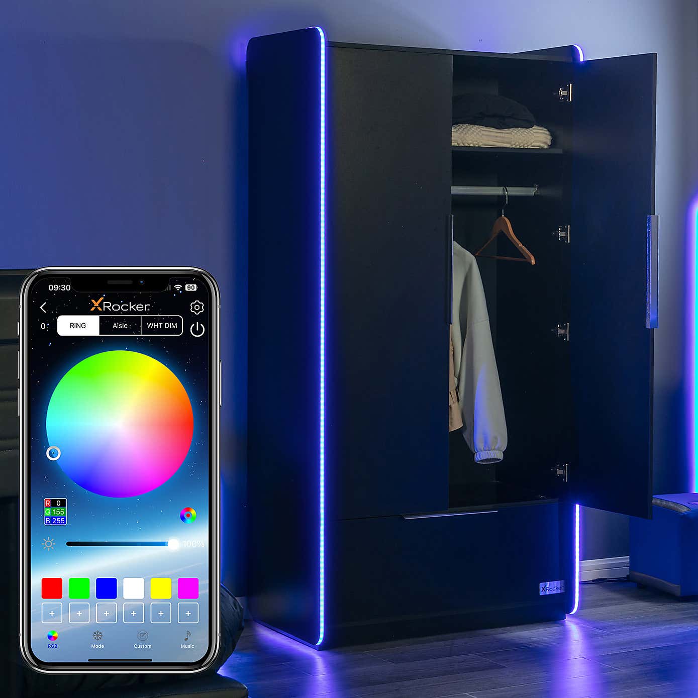 Electra 2 Door Wardrobe with LED Lights