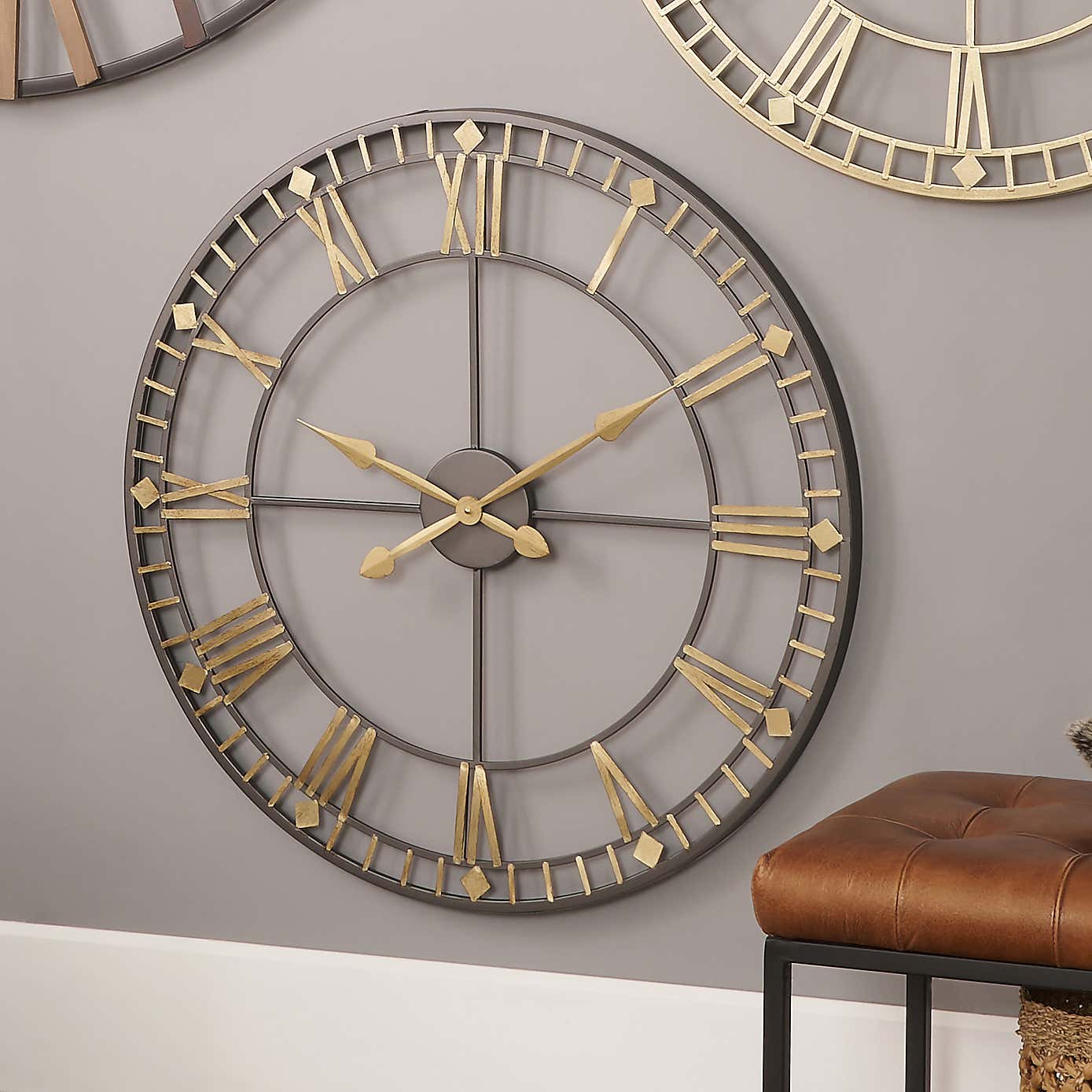 Antique Metal Skeleton Wall Clock