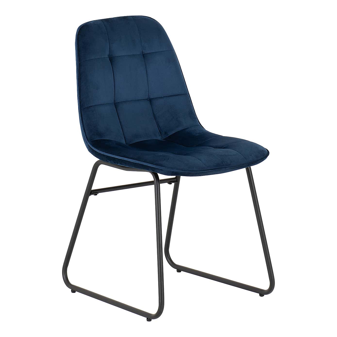 Athens Round Concrete Effect Dining Table with 4 Lukas Blue Dining Chairs